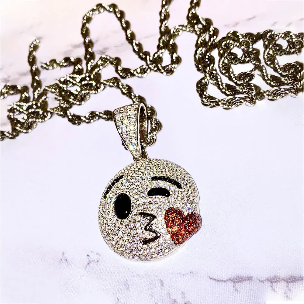 Gold Plated Cubic Zirconia Cz Zircon Mens Hip Hop Jewelry Bling Bling iced out kissing Pendant For Necklace