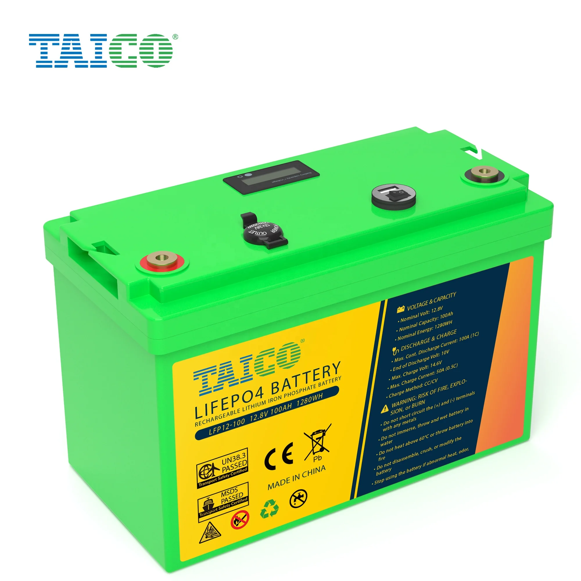 ディープサイクル 12.8V 100Ah リチウム鉄リン酸バッテリー 充電式