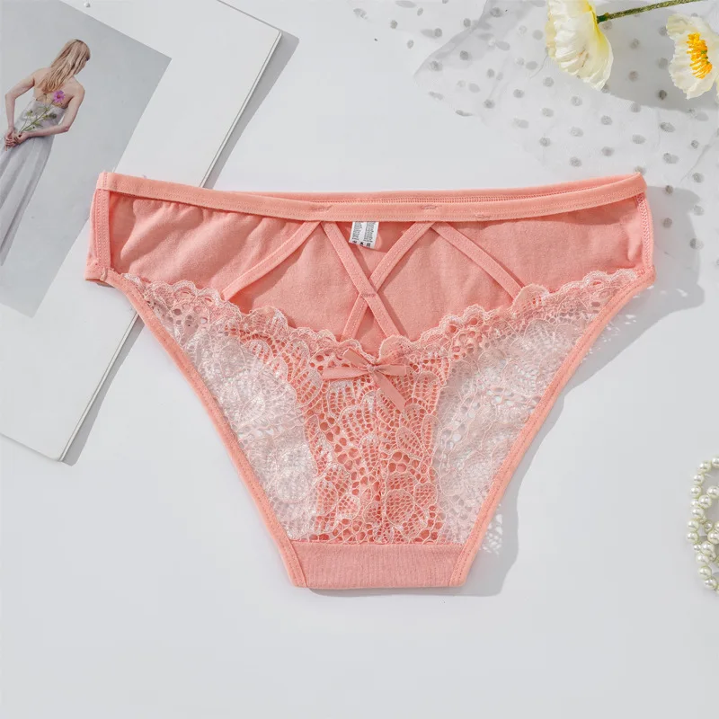 New Style Comfortable Panty Sustainable Breathable Cotton Lady Briefs Lace Women Underwear Sexy 2089