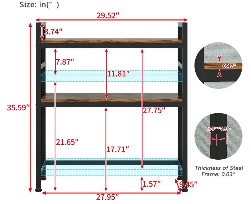 Adjustable Computer Display Shelf Desk Bookcase 2tier Multipurpose