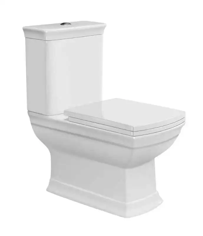 AIDI Classic Bathroom Ceramic Box Rim P-trap Square Shape Two Piece Toilet