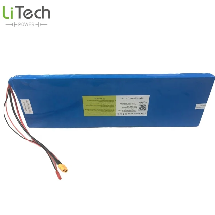 OEM Flexible lithium ion Battery pack  44.4V 12AH with BesTech BMS for Skateboard golf scooter with LCD display