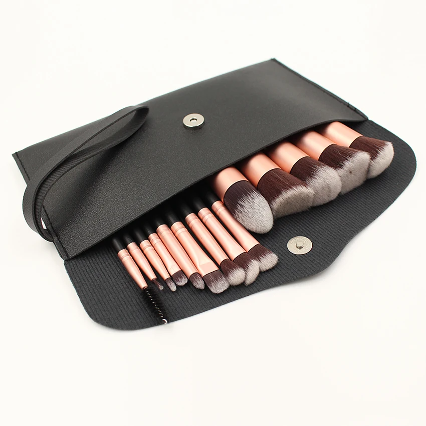 Pink Custom Makeup Brushes 14pcs Synthetic High Quality Make Up Brushes