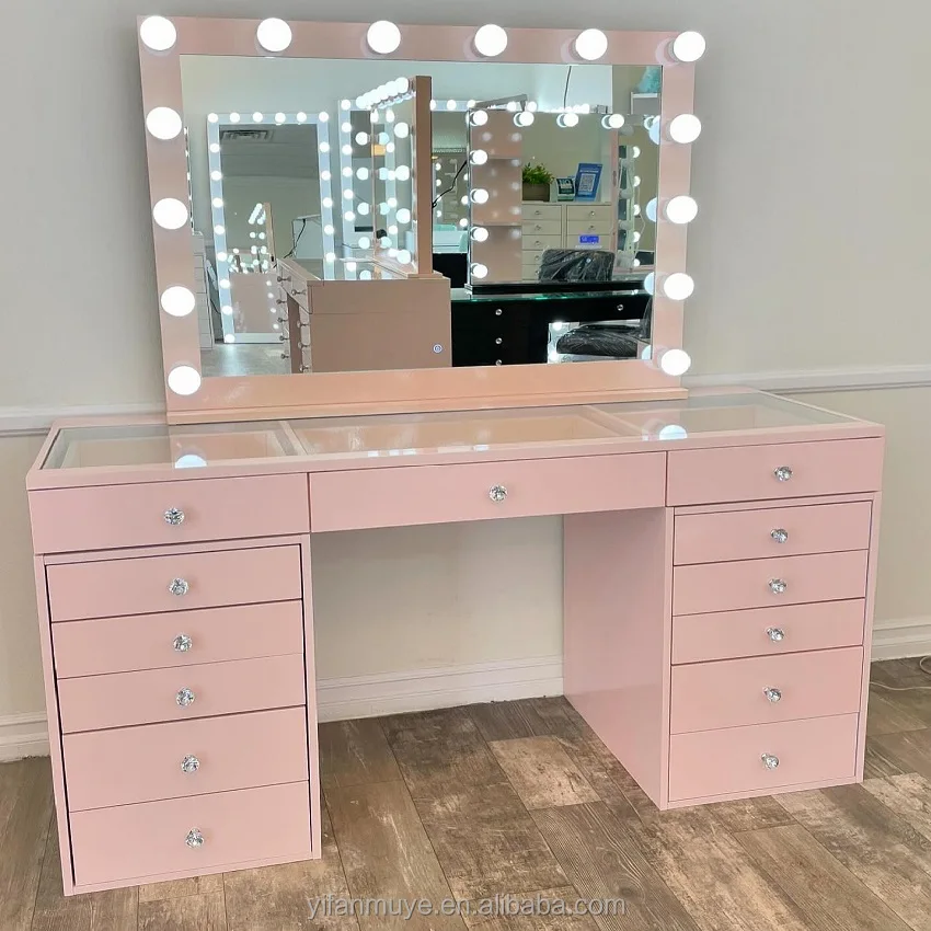 Modern Dressing Table Adjustable Brightness LED Lights Large Bulbs ...