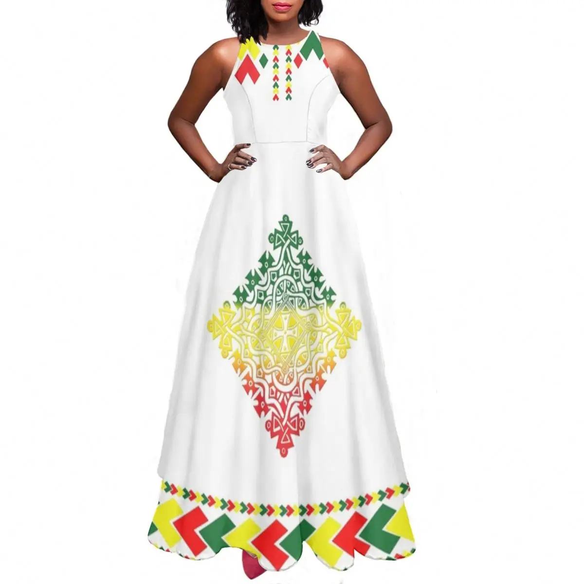 Shop Ethiopian Tribal Ethnic Vintage Clothing - Elegant Maxi Dress