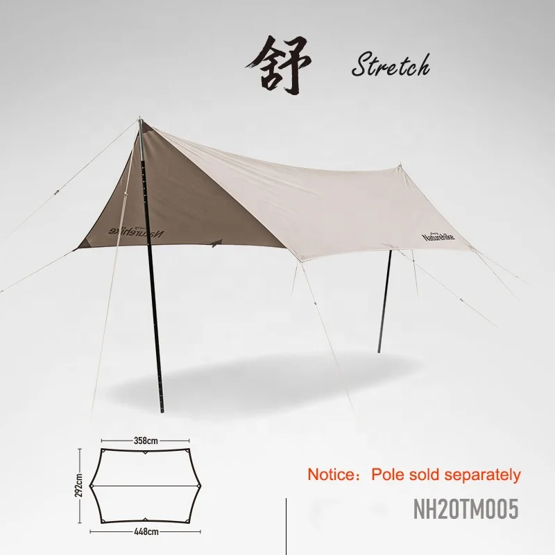 Naturehike Cotton Hexagonal Sun Shelter 3-4 Persons 4.5kg Rain