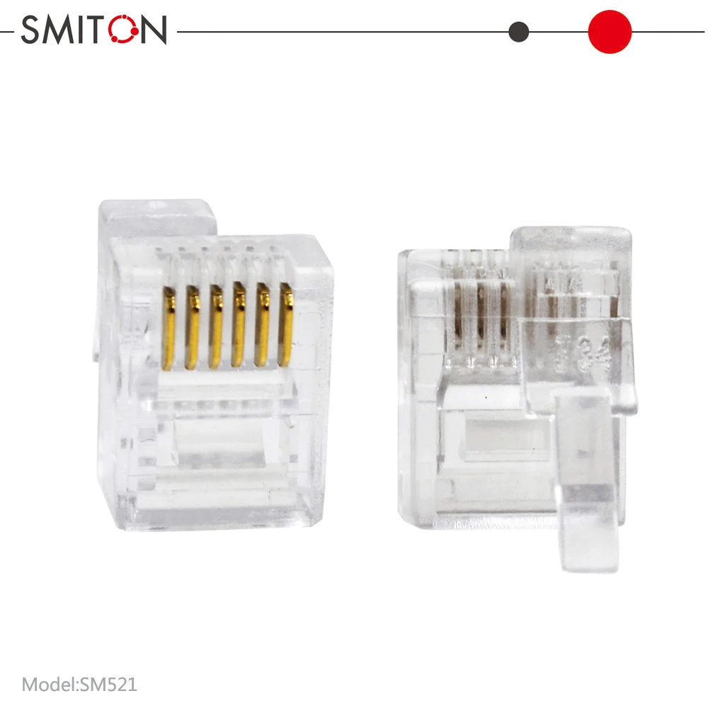 6P6C Modular Plug RJ12 Telephone Left Side Connector RJ12| Alibaba.com