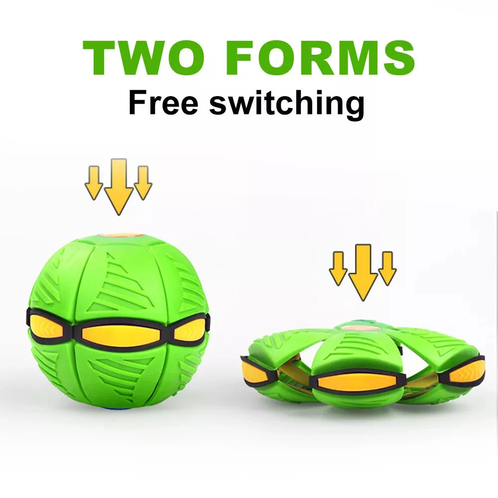 Dual Form Magic Bouncing Ball & LED Flying UFO Disc Lights Interactive Toy for Parent-Child Pets Indoor Outdoor New Arrival