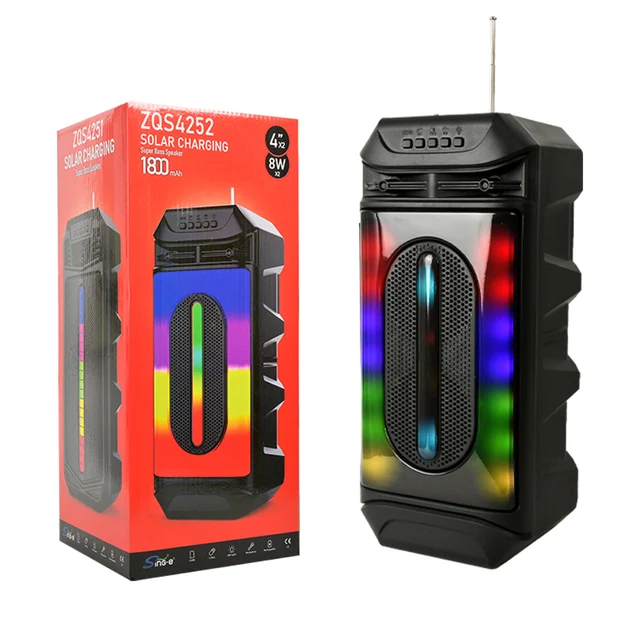 SING-E ZQS4252 Mini USB TF FM Speaker RGB LED Lighting  Computer Mobile Phone Karaoke Player Party Speaker