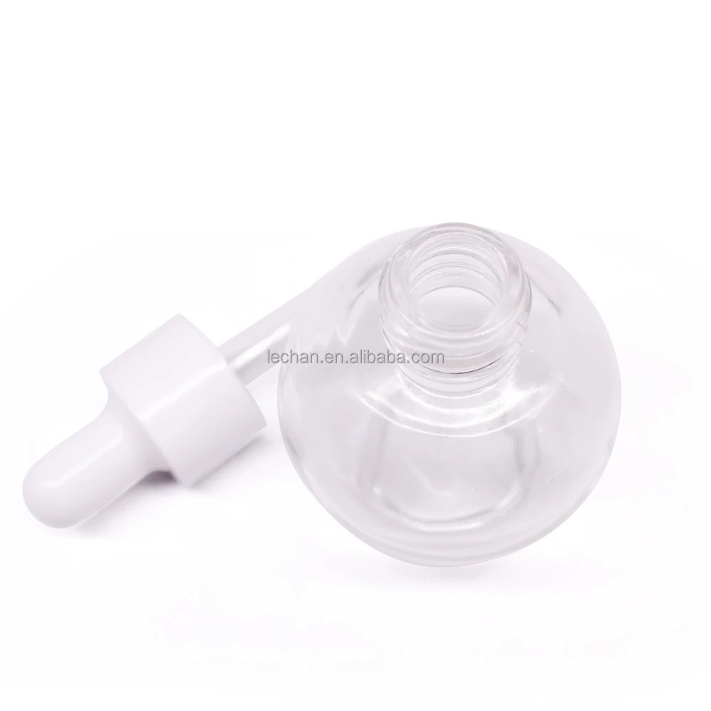 Lechan Clear Frosted Single Gourd Round Glass Dropper Bottles Suitable for Thinner Liquid