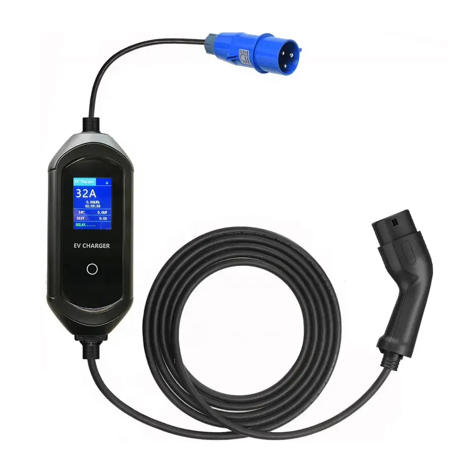 Home Use Adjustable Current 32A Level 2 EV Car Charger Type2 Type1 EV Charger GBT Charging Portable EV Charger for VW ID4