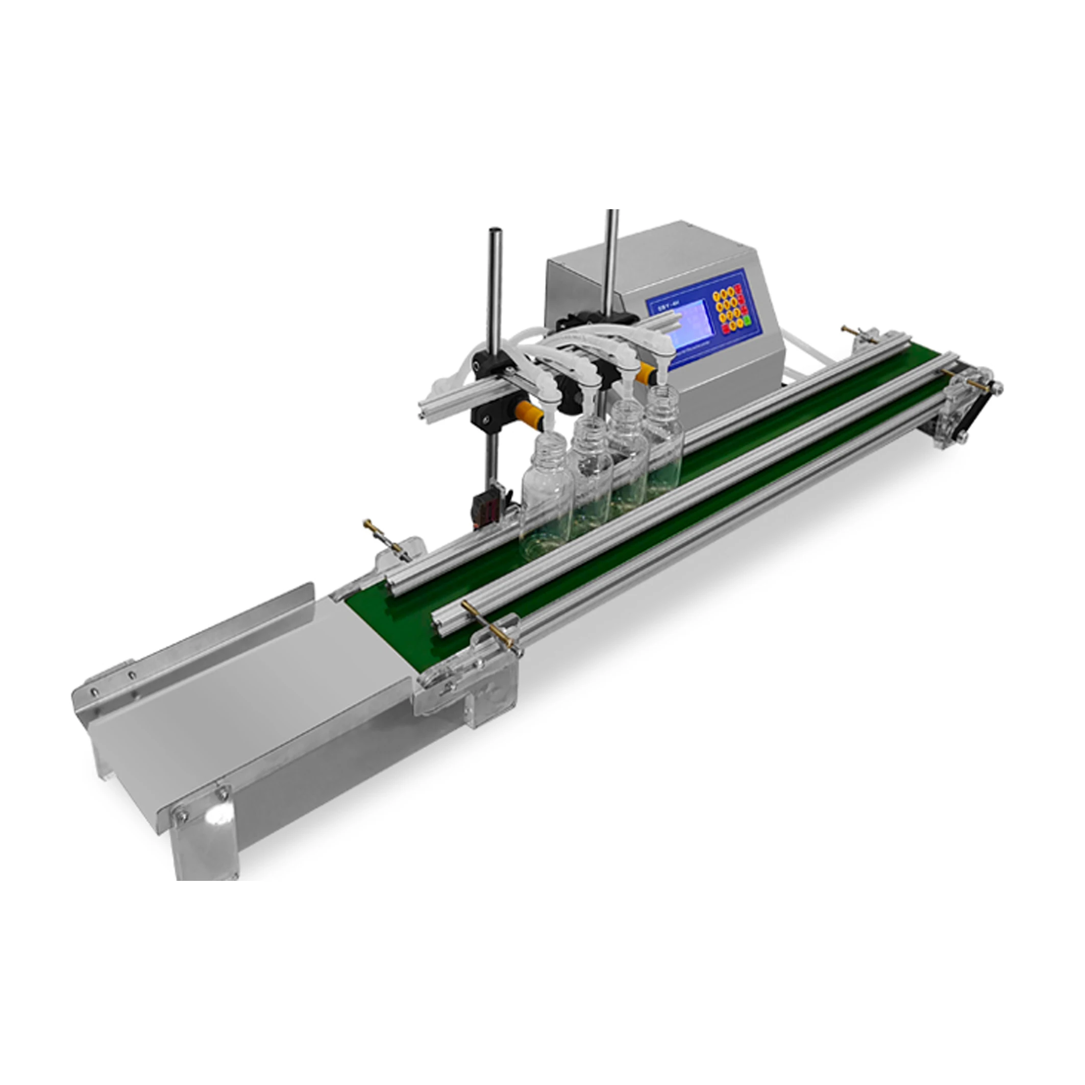 LANDTO Small Scale 4 Nozzles Automatic Liquid Filling Machine with Conveyor