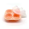 Pink-4 rose ice tray