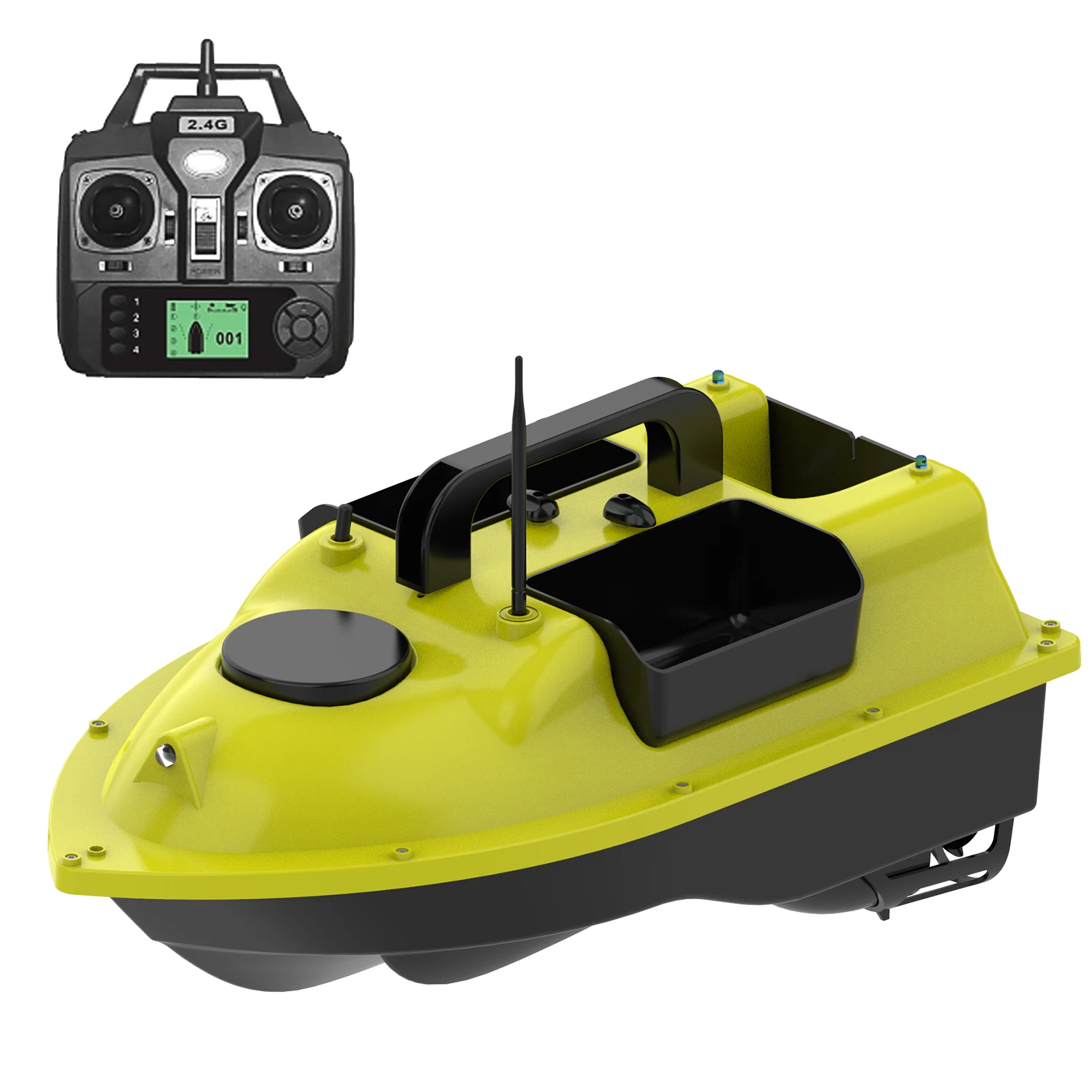 Barco De Cebo Teledirigido Con GPS Y Motor Doble – Alcance De 500 Metros, Batería De 12000 MAh, Capacidad De 2 Kg – Ideal Para Pesca En Agua Dulce
