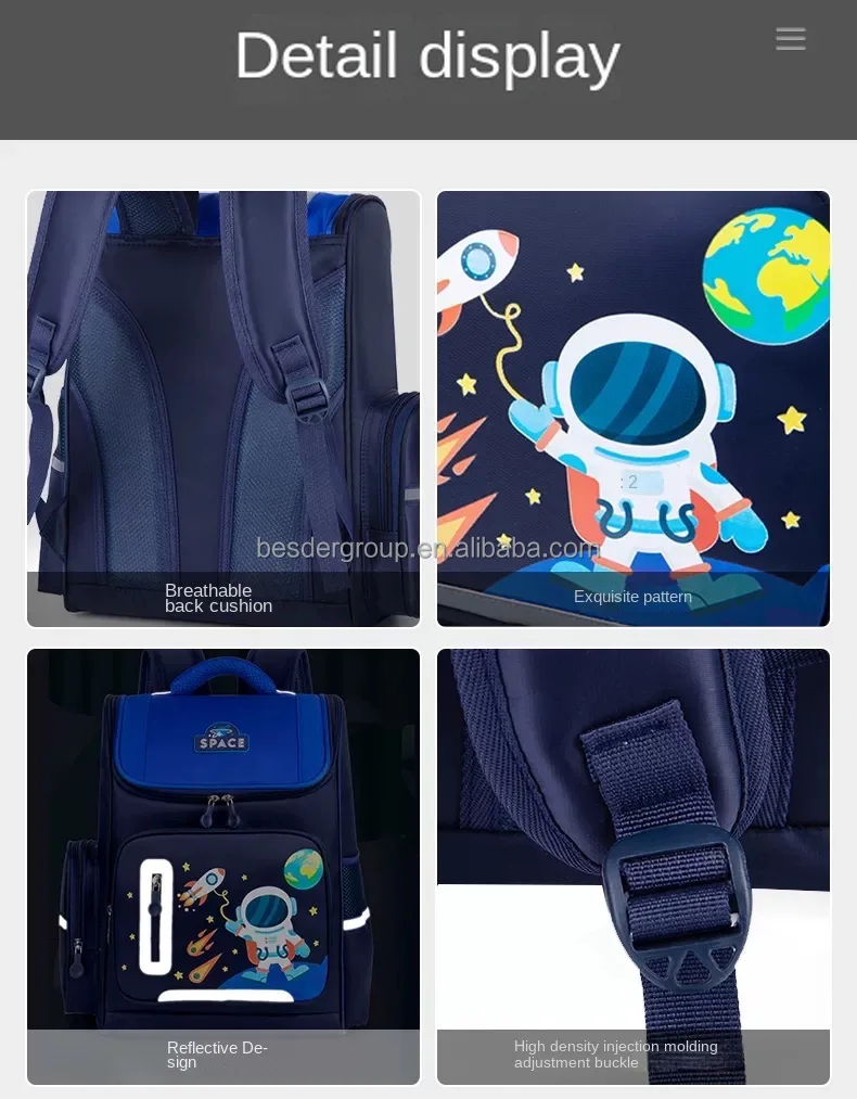 BESTWILL Custom  Cartoon Design School Bag for Girls Boys Kids Backpack Casual School Book bags for Kids Backpack