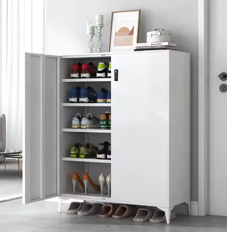Compact Steel Shoe Cabinet and Space-Saving Design Durable Steel Shoe Rack Cabinet with Adjustable Shelves