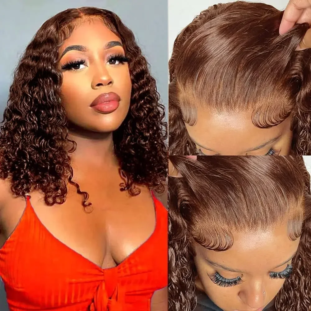 Peruca lace front cabelo humano bob deep curly castanho_voghion.com