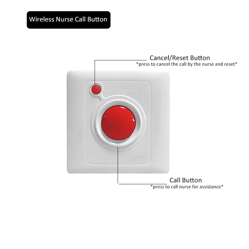Fixed Home Personal Panic Push Button Call Switch Emergency Alarm Hospital Sos Wireless Nurse Call Button System