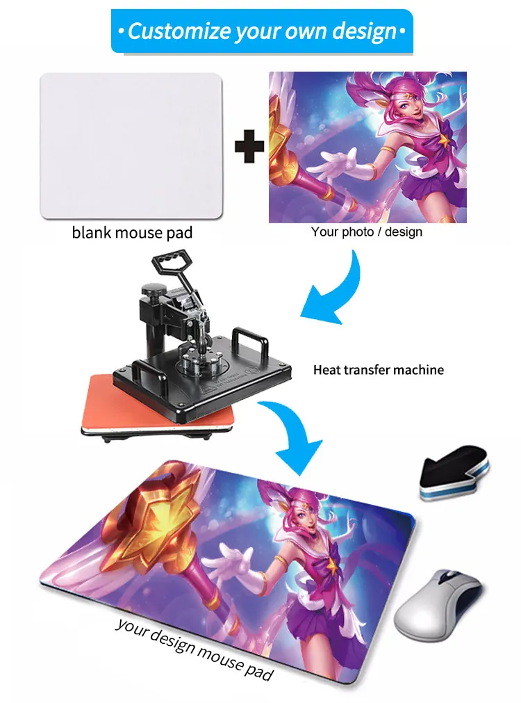 Factory Promotional Wholesale New Arrival Custom Rubber Gaming Blank Sublimation Mouse Pads
