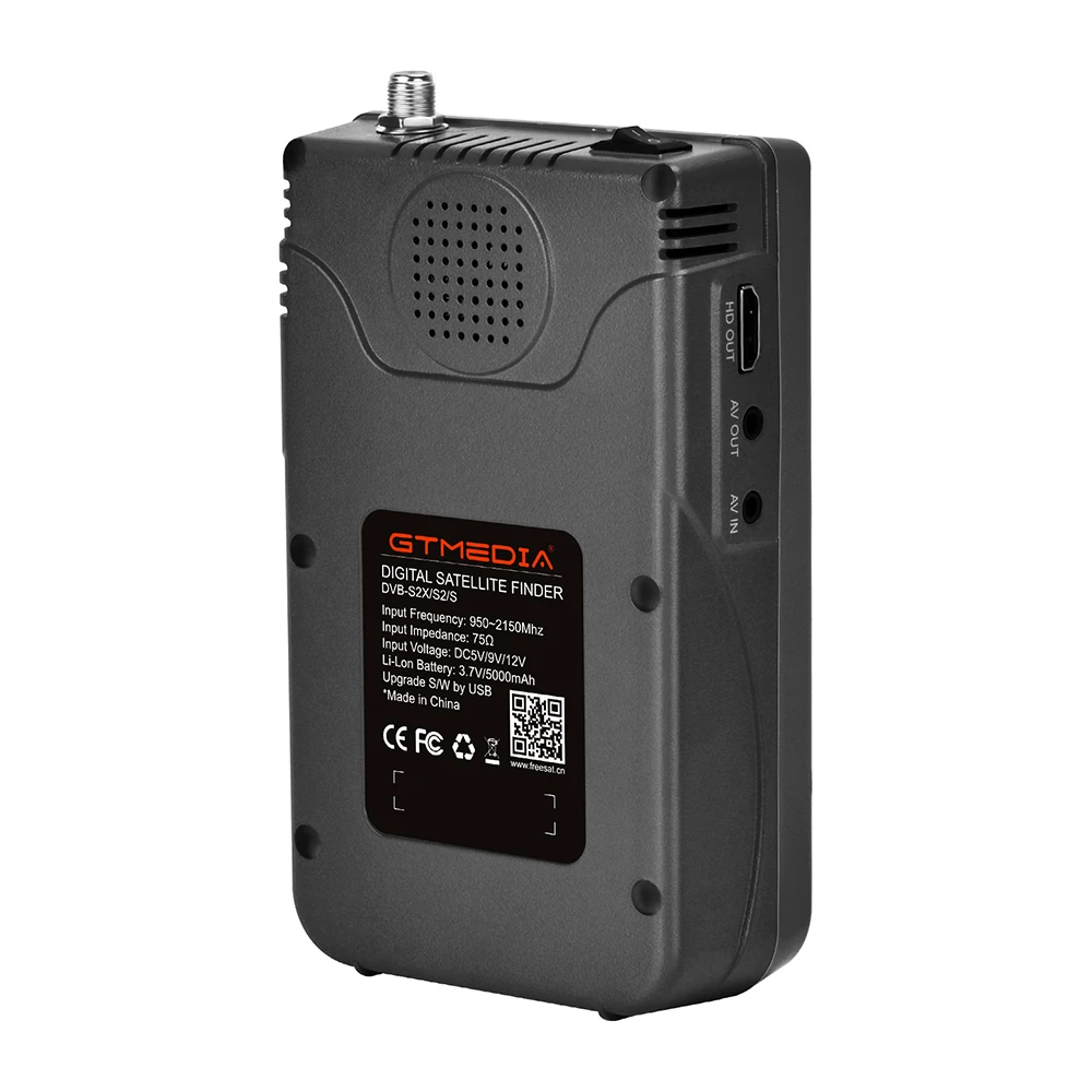 GT MEDIA V8 FINDER METER HD Satfinder Meetapparaat, DVB-S / S2 / S2X y MPEG-2/4 Satelliet Finder met 3,5 inch LCD-scherm voor Satelliet Uitlijning van Antenne ondersteuning Spectrum Analyzer