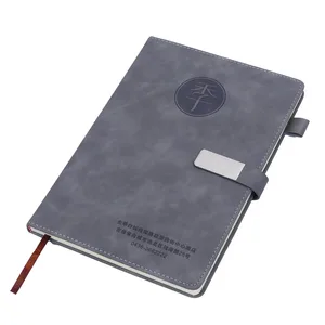 Promotion Universal Business 2026 Hard Cover Leather Journal Notebook With Pen Custom Cover&Logo PU Notebook