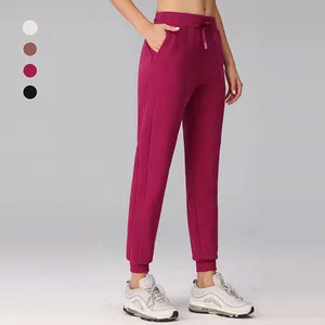 Women's Mid Waist Loose-Fitting Yoga Pants with Elasticated Cuffs Inner Layer Insulated for Warmth Casual Wear Sports Leggings