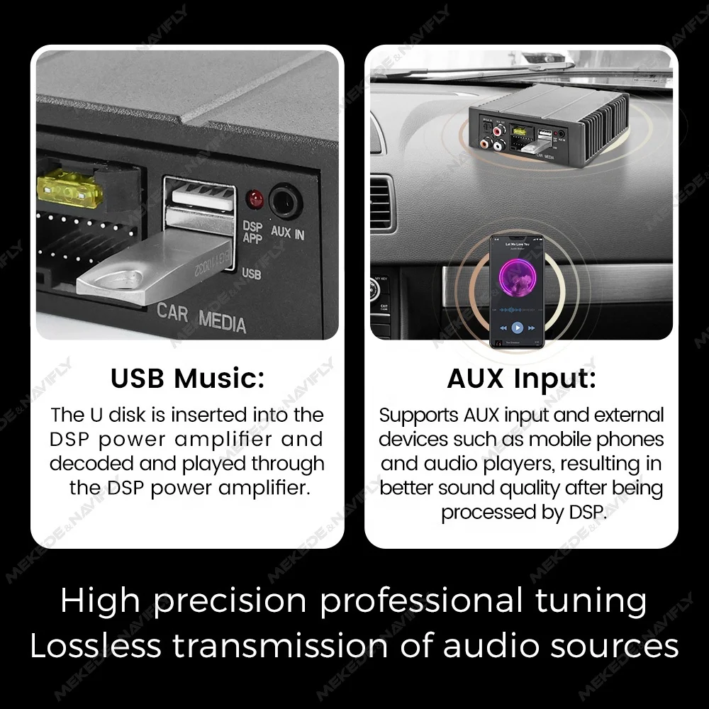 Mekede DSP Power Amplifier 4470A: 4*80W, USB, RCA, AUX, Wireless Mekede DSP Power Amplifier 4470A: 4*80W, USB, RCA, AUX, Wireless