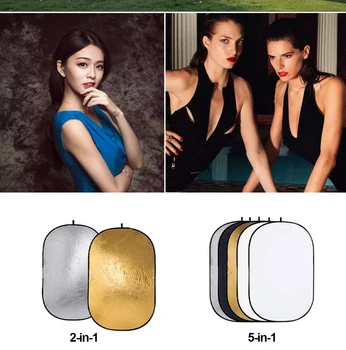 Godox 5 in 1 60*90cm 80*120cm 90*120cm 100*150cm Portable Collapsible Oval Round Photography Reflector Board Studio Accessories detail image