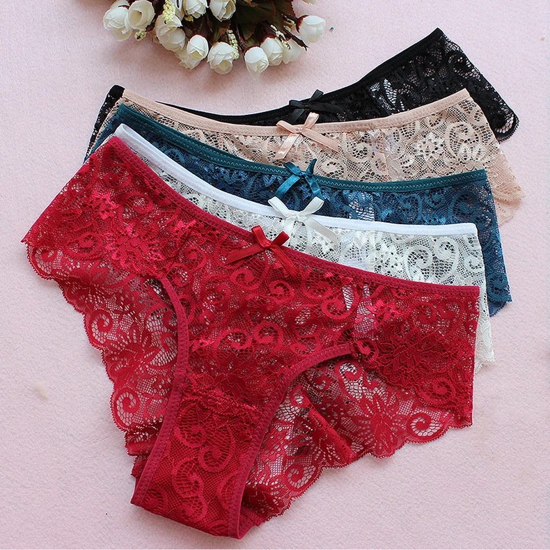 Hot Sale European USA Size Panties Lace with Bow Panties