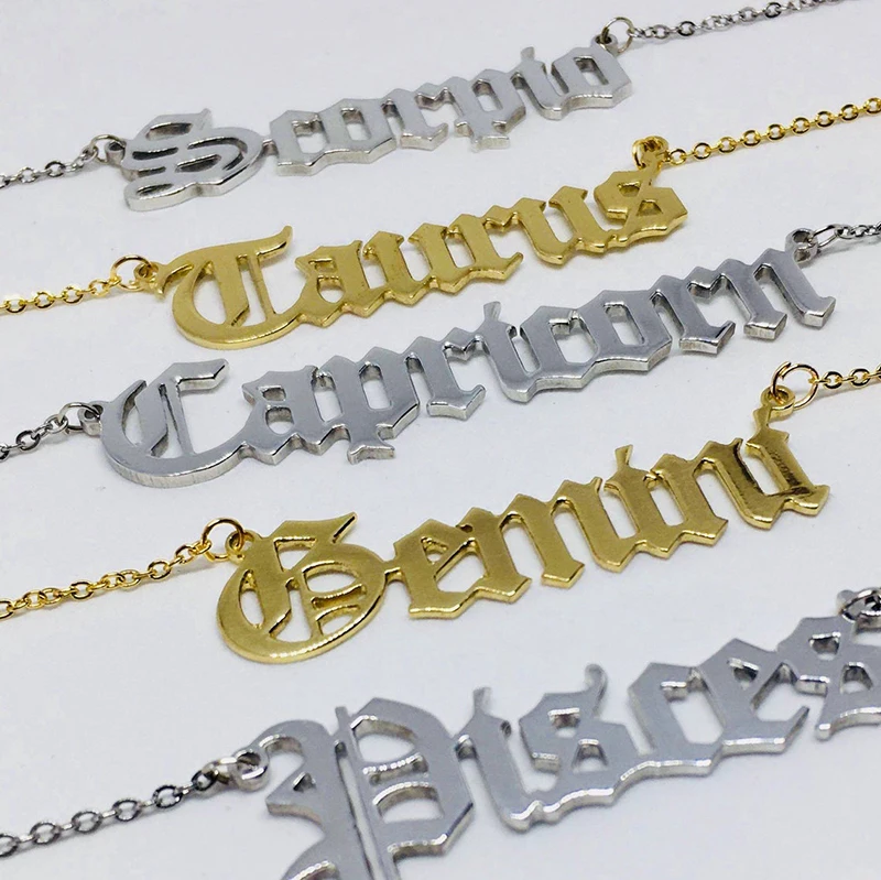Trendy Name Necklace Custom Font 18k 