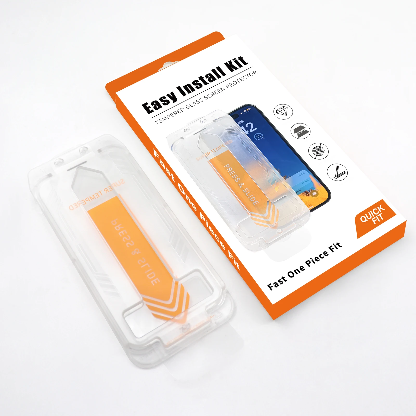 9H 2.5D Tempered Glass Screen Protector Case Easy Applicator Install Box Magic John Screen Protector for Iphone 13 14 15 Pro Max