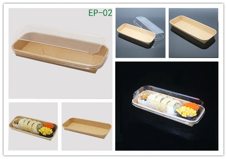 Kraft Paper Sandwich Boxes with clear Lids Disposable swiss Roll Cake ...