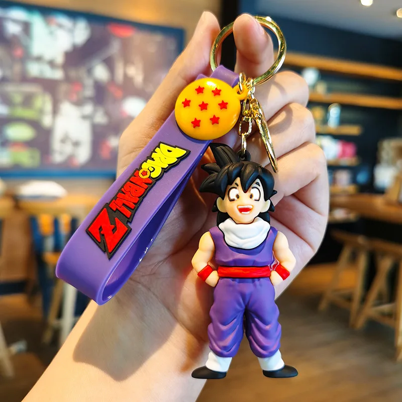 Anime Dragon Ball Keychain Fashion Jewelry Son Goku Vegeta Piccolo Action  Figures 8CM PVC Key Ring for Men Women Bag Pendant