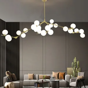 JACKSUN Luxury Magic Bean Living Room Molecular Lamp Nordic Minimalist Modern Creative Pendant Light Hotel Room Villa Lighting