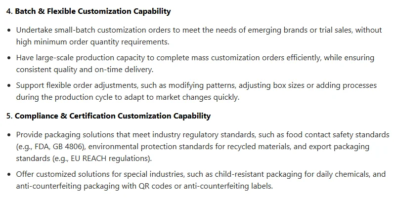 Customization capabilities