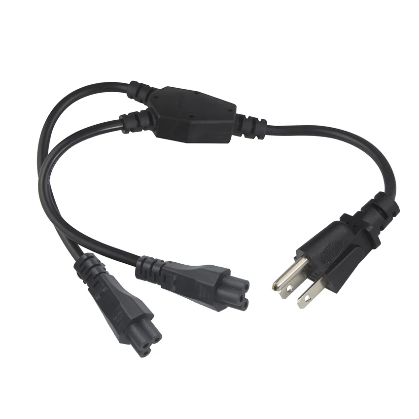 C5 Splitter USA Extension Ac Power Cable C5 2 in 1 Plug Connector C5 Y Spliter Power Cord