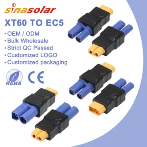 XT60 Male Female to EC5 Male Female Connector Adapter Converter for RC Lipo Battery Drone Car Boat Support OEM ODM Custom Logo