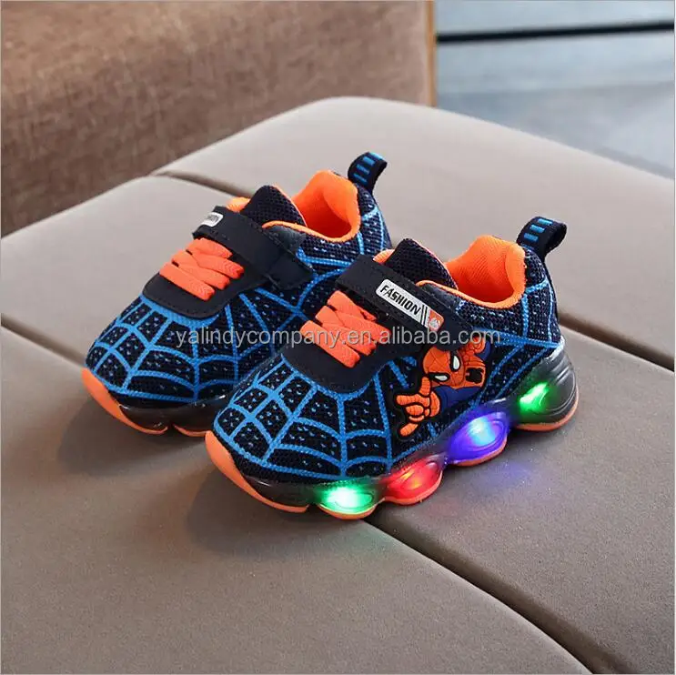 Zapatos Luminoso Para Niños Niñas Bebes Joven Zapatillas Calzado Spiderman Bebe 