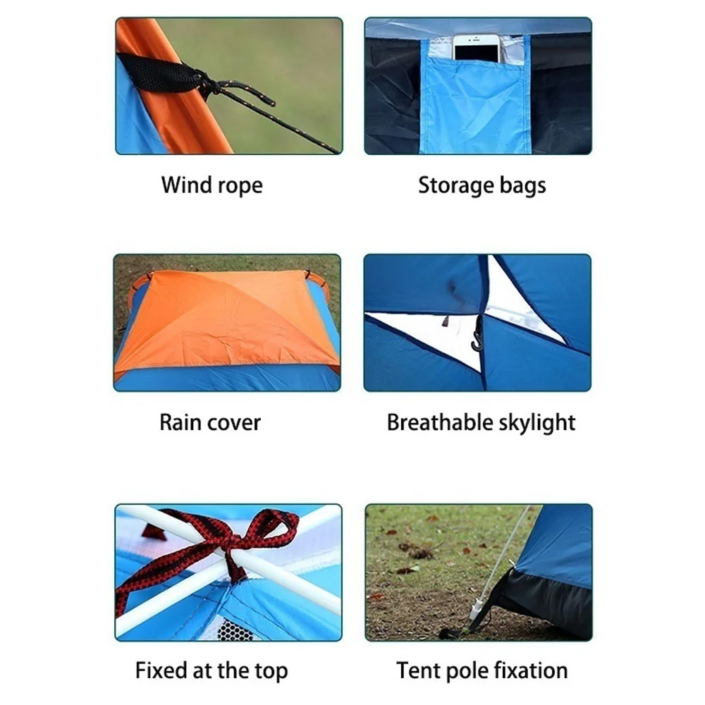 34 Person Automatic Pop Up Outdoor Family Camping Tent Easy Open Camp Tents Ultralight Instant