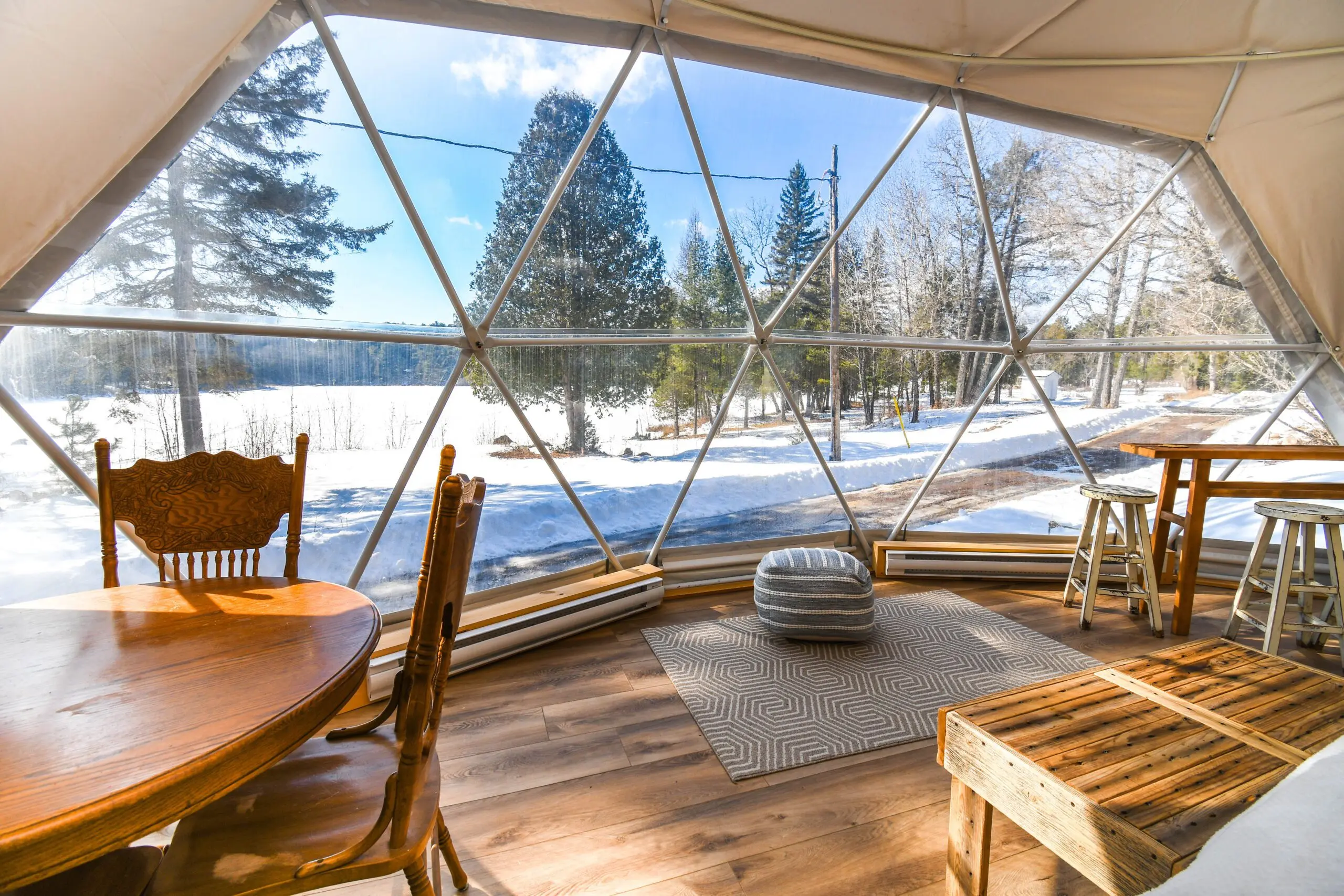 3-4 Personen PVC Outdoor Kuppelzelt Glamping Beheiztes Iglu-Zelt