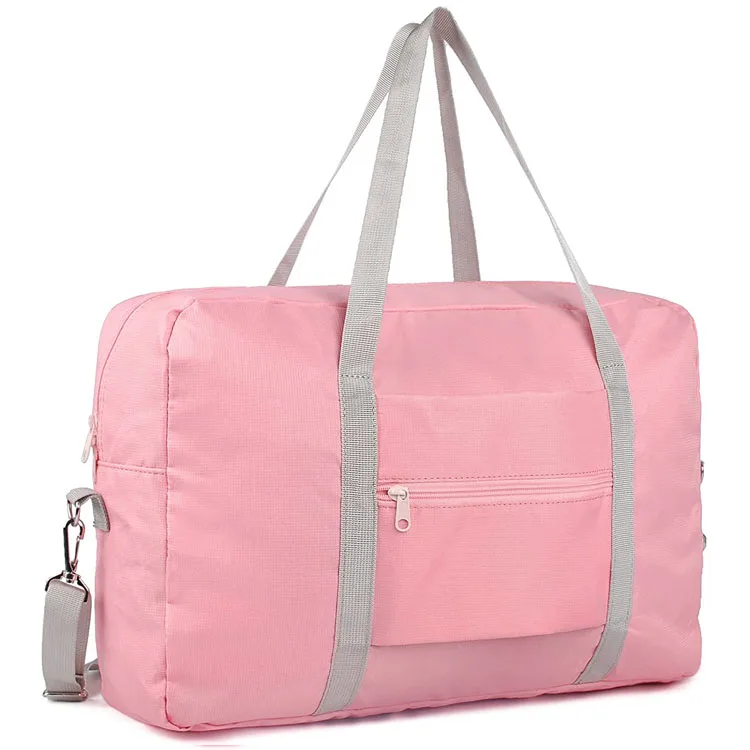 New Design Weekender Overnight Tote Pink Duffel Bag Foldable Travel