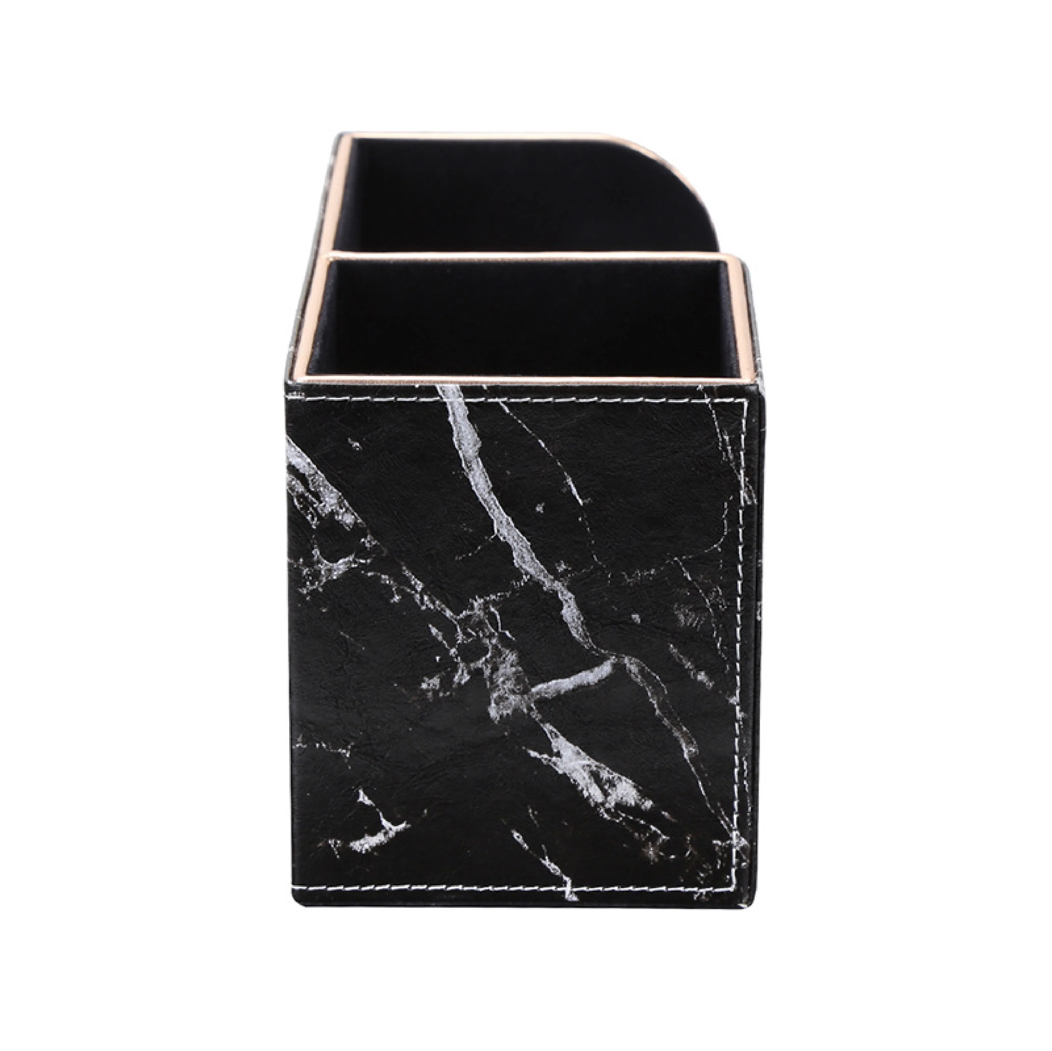 Multi-function Storage Box Custom logo Pu Leather Marble Grain Stationery Business Card Holder Office Home Table Desk Organizer