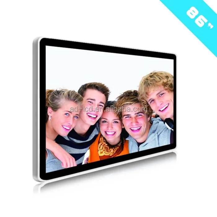 Indoor Lcd Display Panel Touch Advertising Screen UHD 4K TV 86inch LCD Advertising Touch Screen Wall Hanging Design