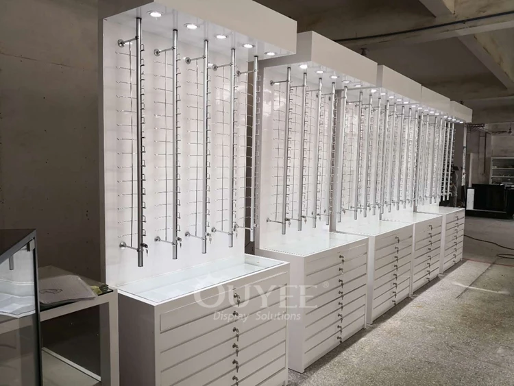 Optical Shop Interior Design Wood Eyewear Locking Sunglass