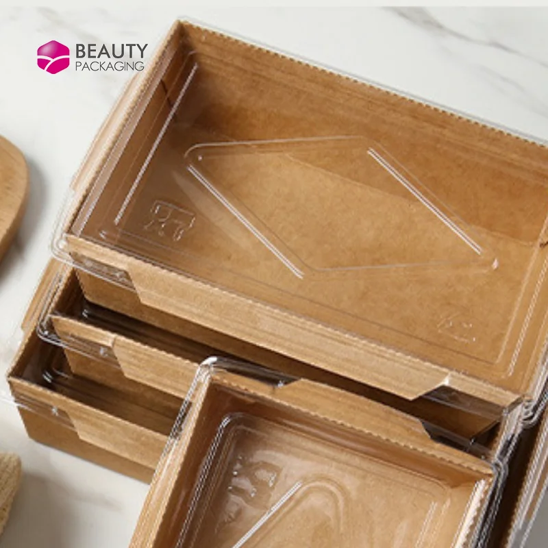 Disposable Dessert Container Kraft Lunch Box For Fast Food Packaging ...