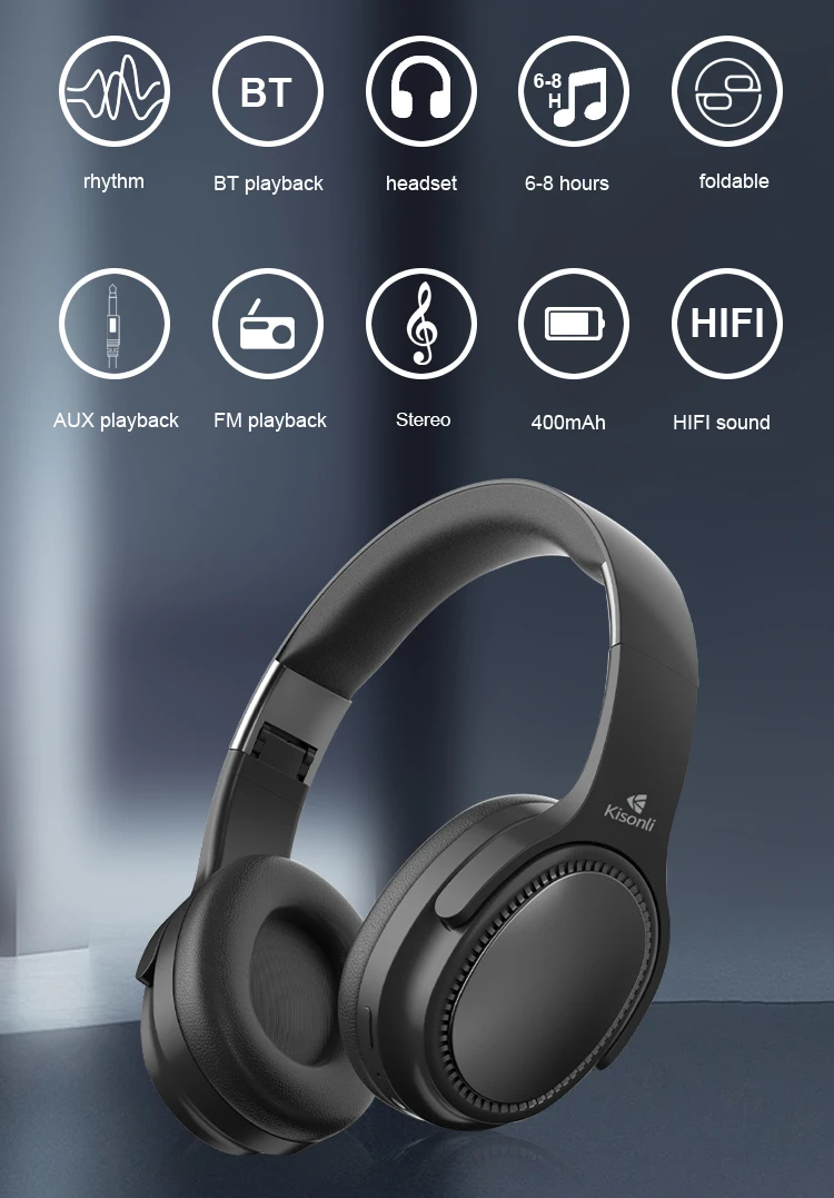 Kisnoli A12 Sports Blue Tooth Oem Gaming Headset for Girls