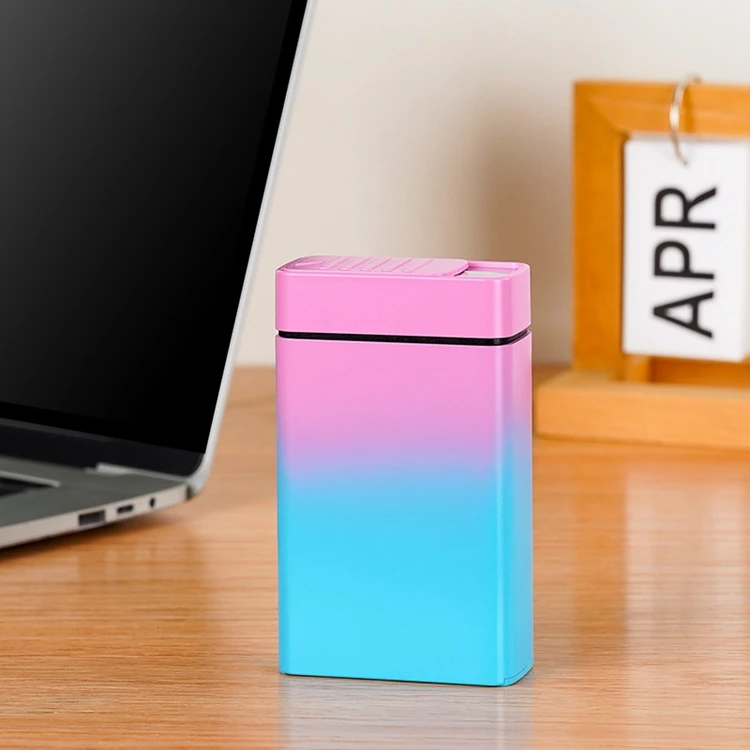 Creative Magic Cigarette Box 20 Coarse Cigarette Box Lighter Type-C Fast  Charging Manufacturers Selling Wholesale