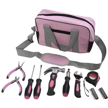 Professional Ladies Pink Kit 29 pcs multi-function home hardware kit household toolbox electrician tools set