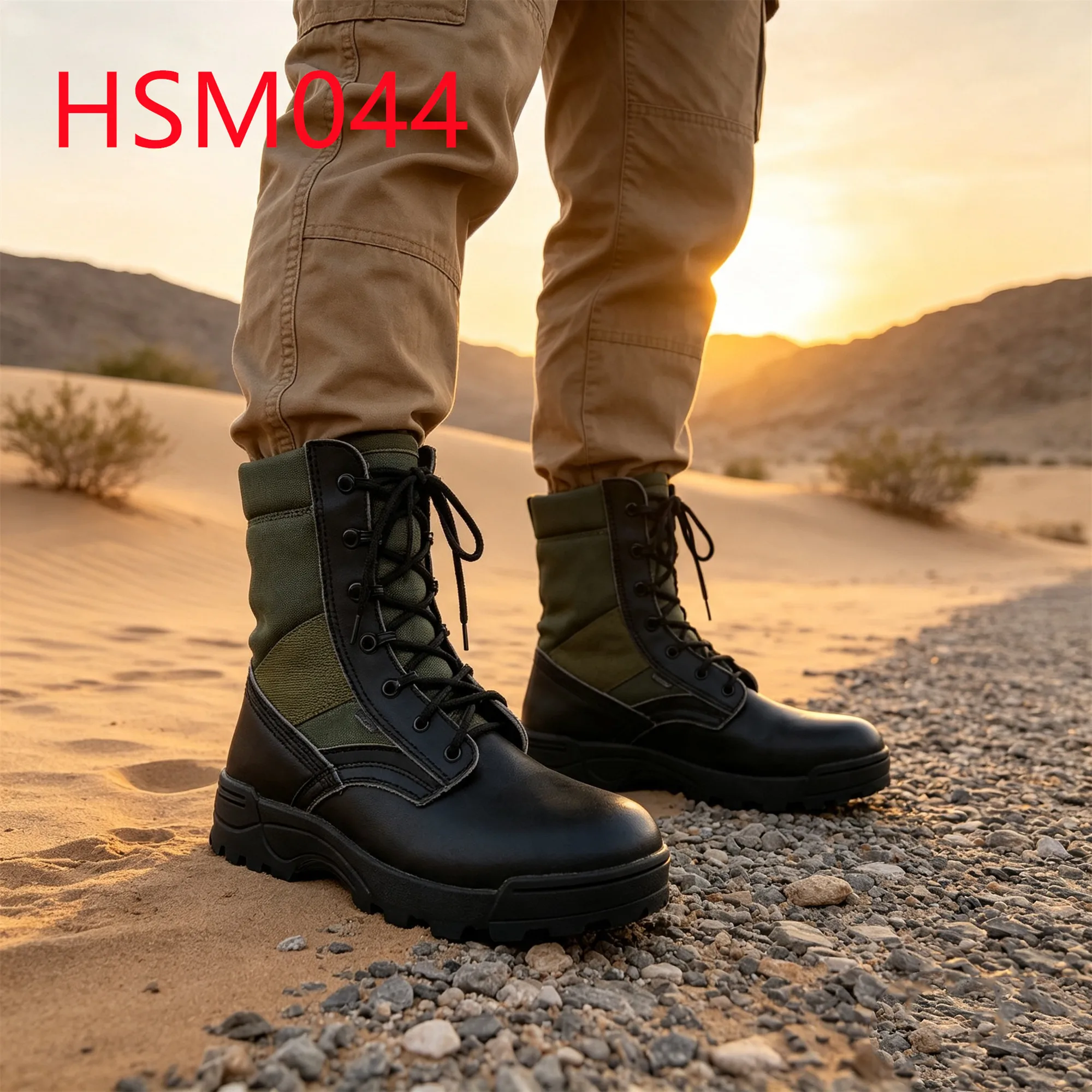 HY,Jungle Adventure Anti-tear Green Nylon Fabric Hua Singh Combat Boots Strong Grip Rubber Sole Tactical Gear Boots HSM044