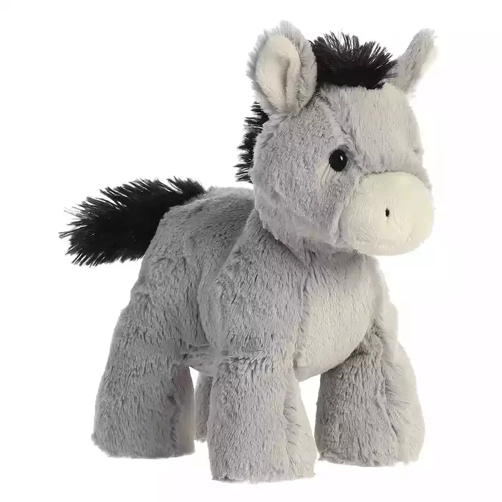 Cinza dos desenhos animados brinquedo de pelúcia burro pequeno 18cm  brinquedo macio brinquedo do bebê presente de natal w0309 - AliExpress